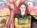Goddess of the Autumnal Equinox: art by Helena Anderson