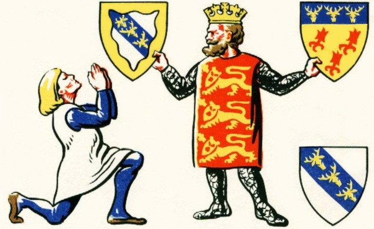 Sir John Stanley petitions the Crown for a grant of arms