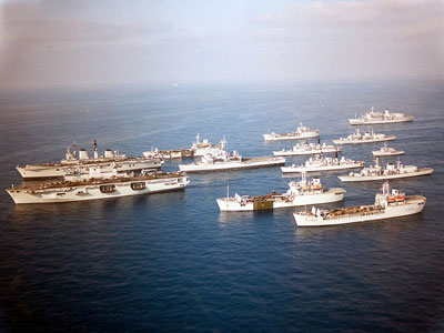 HMS Illustrious leads a task force in the Mediteranean