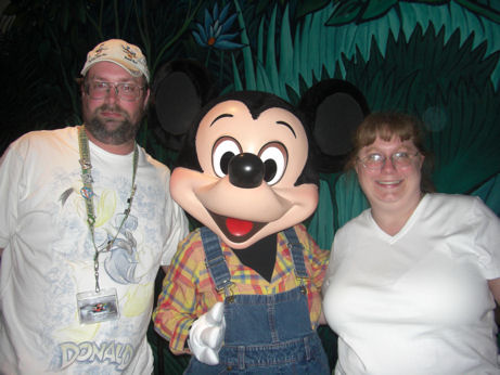 Damon and I with Mickey Mouse
