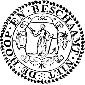 virgin with anchor in the seal of the Groote Kerk, Cape Town