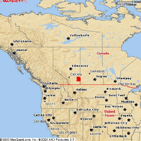 Map of North America with the Forgotten Corner marked