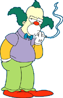 He gets the name from twiddling his hair and goes all "Krusty" !