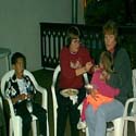 Sem with her two children, Helen and Daniel while Linda helps