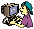 Boy Typing on Computer