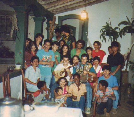 Com os alunos, 1988