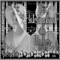 Homenagem ao Dia Internacional da Mulher, tag em preto e branco.