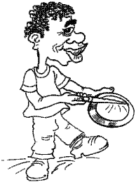 Prato e faca - Caricatura de Nélson Capené