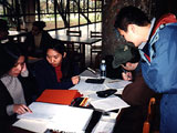 fabiana, lilian, ricardo e alex na lanchonete