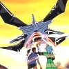 Tenchi e Ryoko embarcam na Ryo-Oh-Ki