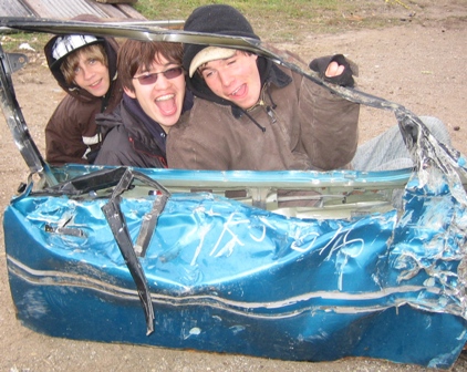 Chad, Joe & Andrew get door from car smash event