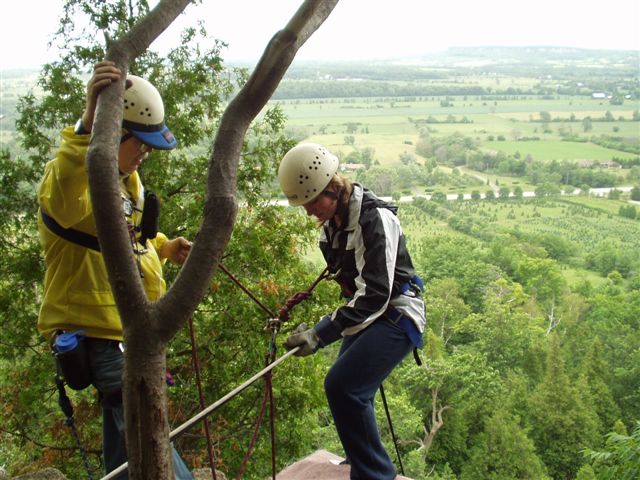Karen prepares her first decent under watchful eye of Ron Currell