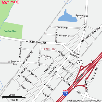 Map to Caldwell Park
