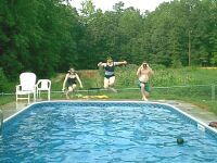 Having a great time at Mikes pool