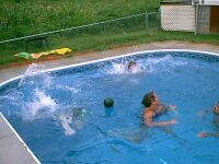 Having a great time at Mikes pool