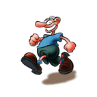 cartoon man running