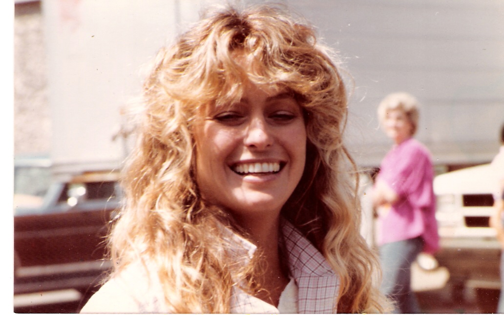 Farrah Fawcett on the set of 