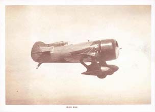 The Gee Bee Z in flight.( Note that the #4 had not been painted on it yet(click picture for a larger view)