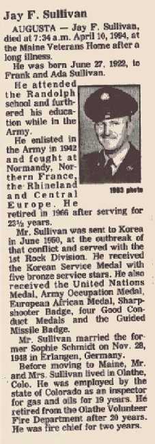 Jay Sullivans Obit