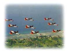 Flight of SF-260TP trainer