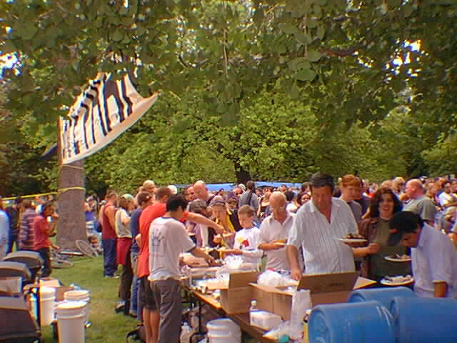 [Feeding the masses at Safe Park]
