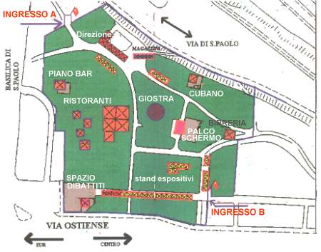 Mappa della festa di Liberazione di Roma