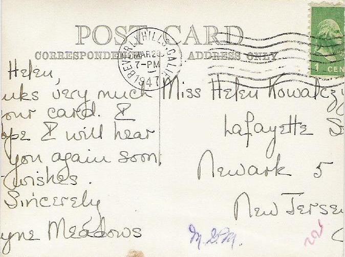 
Jayne Meadows note
