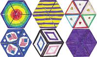 Six faces of a hexaflexagon.  (Click to enlarge.)