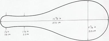 Jokari paddle shape (click to enlarge.)