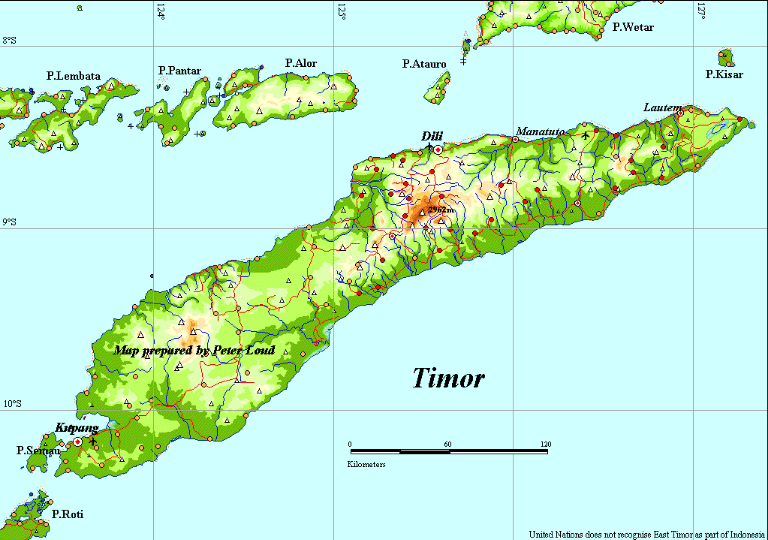 Map of the Island of Timor prepared by Peter Loud