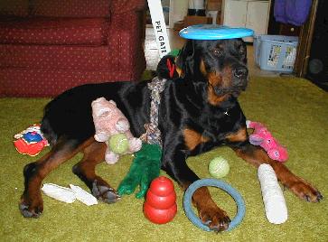 Carl with toys
