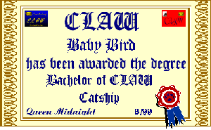Bachelor of CLAW Catship!