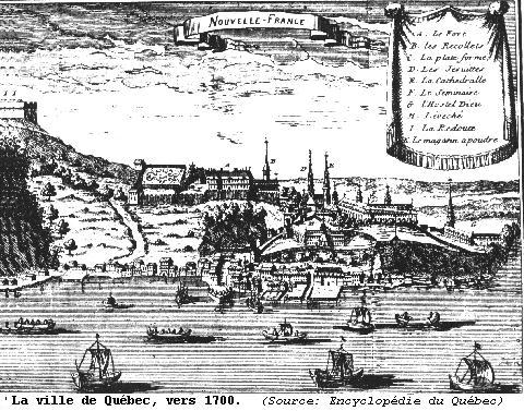 la ville de Qu&eacute;bec vers 1700