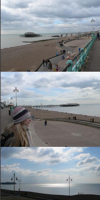 The pleasant and pebbled beaches of Brighton. Our hotel faced the water front