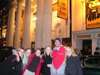 Anna, Jane, Fiona, Sal & I and Liz at The Lion King (Sarah taking the photo).