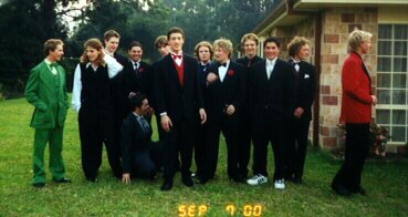 The guys all dressed up before our yr 12 formal
