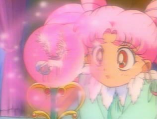 Chibi Usa talking to Pegasus
