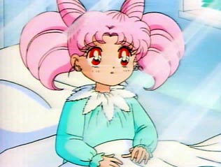 Chibi Usa getting ready for bed