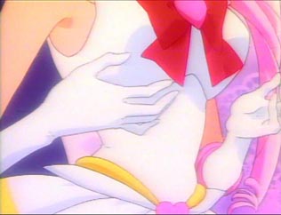Chibi Usa is amazed with her new body