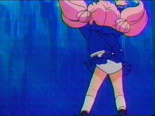 All of the back of little Rini's cute white panties show!