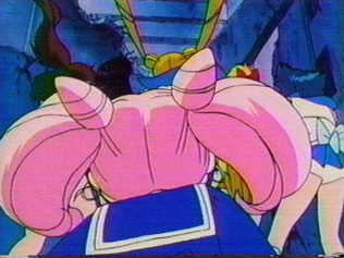 All of the back of Sailor Mercury's panties show