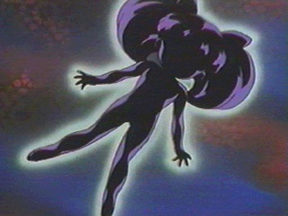 Chibi Usa is naked, shes growing into black lady