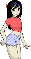 Rie with cute hot shorts on!