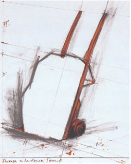 Christo
Package on a Handtruck Project
lithograph
printed in color on
white wove paper,
mounted on museum board
28 x 22⅛ in.
1981