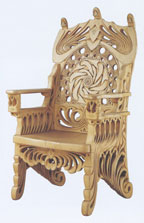 Reginald Machell
Katherine Tingley's Chair,
The Theosophical Society,
Point Loma
carved and painted wood
c. 1905-10