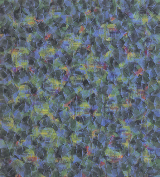 Q-96-1-D, paper and acrylic on cotton, 190 x 183.5cm, 1996