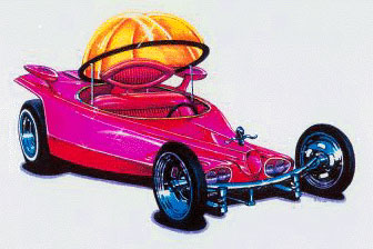 Ed "Big Daddy" Roth
Road Agent
Corvair engine/inverted transmission
chrome moly tubing frame
'37 Ford suspension
VW torsion bar
Fiberglas body
1965