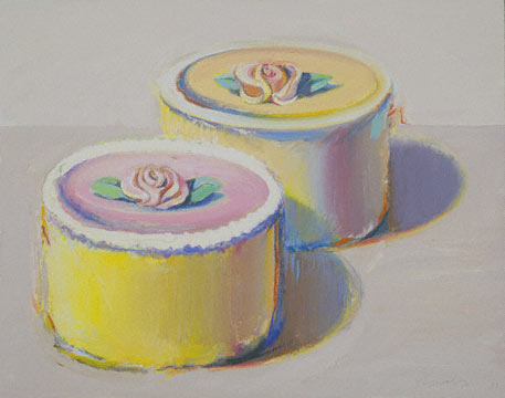 Wayne Thiebaud
Rosebud Cakes
oil on canvas
15⅞ x 20 inches
1991-95