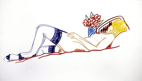 Tom Wesselmann
Nude with Bouquet and Stockings
silkscreen on paper
80 x 44 inches
1991