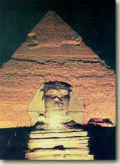 Chephren's sphinx and pyramid in Giza